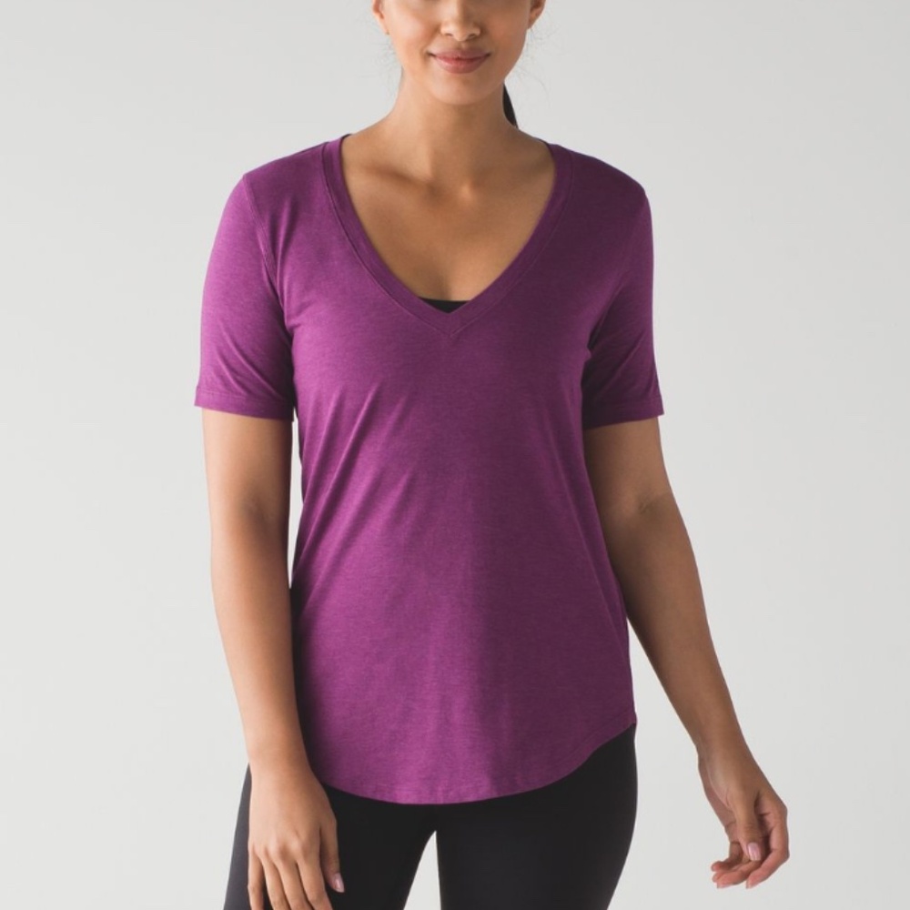 Lululemon Love Tee III Sz 12 Heather Chilled Grape